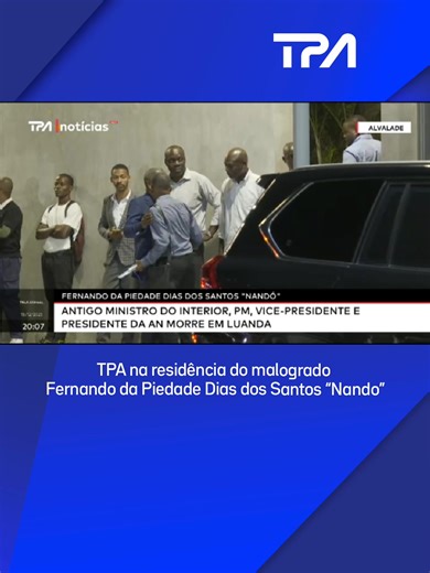 TPA na residência do malogrado Fernando da Piedade Dias dos Santos “Nando” A Televisão Pública de Angola se destacou ontem na residência do malogrado Fernando da Piedade Dias dos Santos “Nandó” que morreu na tarde desta quinta-feira em Luanda. Os movimentos foram registados na sua residência, onde amigos membros do governo e familiares se fazem presentes para chorarem o filho da pátria angolana. | Televisão Pública de Angola - TPA "Oficial"
