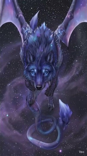 #galaxy serpent wolf with wing