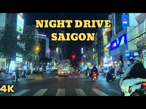 Relaxing Night Drive in Saigon | Calm City Ambience (No Music)