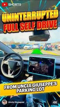 Tesla UNINTERRUPTED FSD Drove Itself Out of Uncle Giuseppe’s,No Help From Me! #Tesla#FullSelfDriving