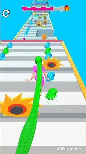 long hair girl runner hair girl 3D funny game #funny #shorts #games