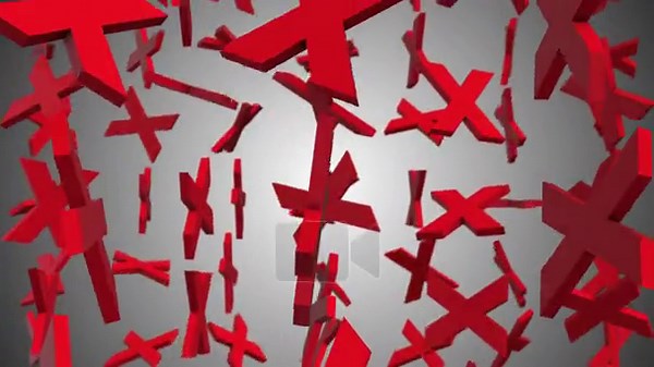 3D Cross Sign Falling. Wrong Symbol 3D. 4K Stock Video Footage - Alamy