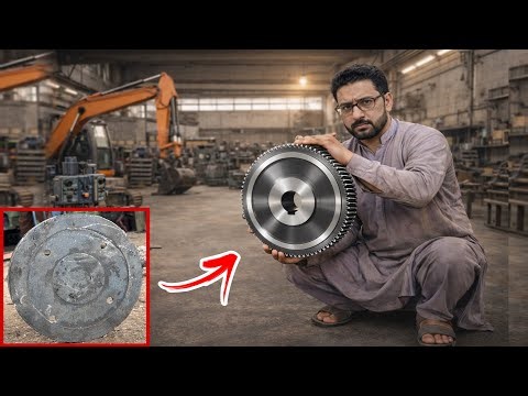 Amazing Afghan Mechanics Crafting a Brand New Excavator Sector Gear in a Small Garage