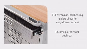 Seville Classics UltraHD Heavy Duty Rolling Cabinet Workbench Table w/Solid Wood Top, Workstation for Garage, Office, Workshop, Granite, 6-Drawer (28" W x 25" D