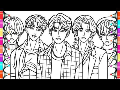 KPop Demon Hunters FanArt Coloring Pages / Satisfying Coloring Saja Boys / NCS Music