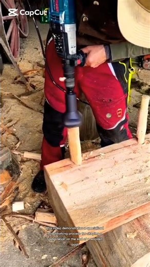 process for shaping a round tenon on the end