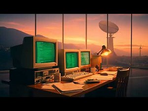 80s Research Station Sunset | Lo-fi Study Ambience | 1 Hour Loop