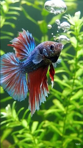 #Betta fish, also known as a Siamese fighting fish, a popular tropical aquarium pet known for its