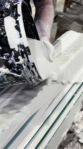 Art deco style cornices, especially fluted, are a big hit with our clients! Our craftsman is making A351 measuring 135 mm x 170 mm. Visit www.allplasta.com.au and view the fluted cornice range using our handy filtered search. #allplasta #cornices #artdeco #flutedcornice #quality #handmade #decorative #plastering #interiordesign #artdecointerior #ceilingdesign