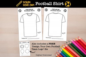 Design Your Own Football Shirt and Team Badge - Printable Football Kit Template - Digital Download for Kids & Teams - Etsy