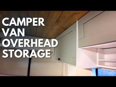 Camper Van Conversion: Overhead Cabinets & Microwave Shelf Build (DIY)