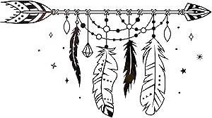 Vinyl Wall Decal Beautiful Dream Catchers Native American Design Stickers Mural Large Decor (g7500) Black