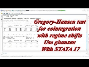 Gregory Hansen test for cointegration with regime shifts Use ghansen With STATA 17