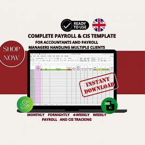 CIS & Payroll Excel Template for Accountants: Monthly, Weekly, Fortnightly, RTI, PAYE, Pension Checks and More - Easy Client Management - Etsy UK