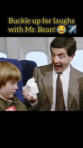 Buckle up for laughs with Mr. Bean! 😂 #plane #funny #beanmeme #edit #shorts