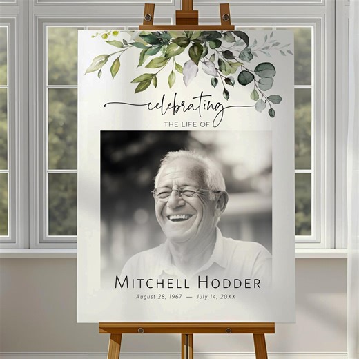 Funeral Memorial Sign, Celebration of Life Welcome Sign, in Loving Memory Sign, Memorial Sign, Editable Template Printable Sign - Etsy