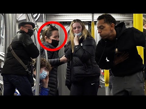 Fake Vomiting in a New York Subway!