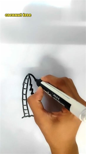 How to draw coconut tree #shorts #ytshorts #youtubeshorts #Art Gallery 14 ||