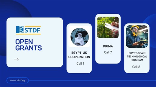 THE CLOCK IS TICKING!! Don't miss this great opportunity.. APPLY NOW! https://stdf.eg/web/grants/open | STDF - Science, Technology & Innovation Funding Authority
