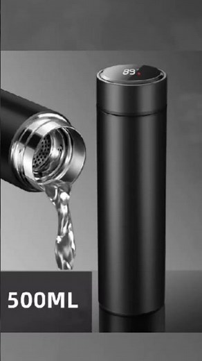 Garrafa Térmica Inox 500ml com Termômetro Digital | Mantém Quente e Frio para Trabalho e Viagem
