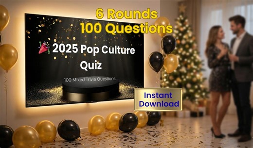 2025 Pop Culture Trivia Game | Ultimate Year in Review Quiz | 100 Questions Powerpoint | Virtual Game Night & Pub Quiz | Party Night - Etsy