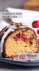8.4K views · 24 reactions | Ready to wow your taste buds this holiday season? This bundt cake is a perfect blend of flavors, with bursts of cranberry adding a festive touch to every slice! Whether you’re planning for your next celebration or just craving something special, this cake is sure to impress.  Full recipe: bit.ly/3O2Dsx9 | Giant Eagle | Facebook