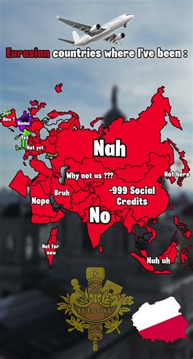 Eurasian countries where I’ve been ! (My first edit video like this)