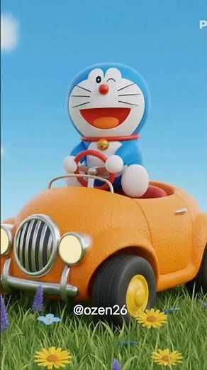 Doraemon Flying Orange Car Adventure🍊✨ #doraemon #shorts #fun