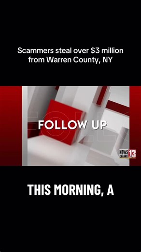 In a shocking case of fraud, the Warren County Treasurer’s Office fell victim to a phishing scam that left over $3 million missing. The Warren County Sheriff’s Office will provide an update this morning. NewsChannel 13 will have the latest on air, online, and the WNYT app ➡️ wnyt.com/top-stories/3-3m-scam-rocks-warren-county-sheriff-to-reveal-latest/?utm_source=Sailthru&utm_medium=onsite&utm_campaign=recommended | WNYT NewsChannel 13