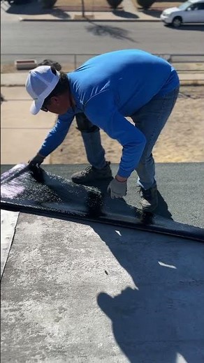 Roofing workers installing peel and stick! 🏡 #construction #roofing #homedecor