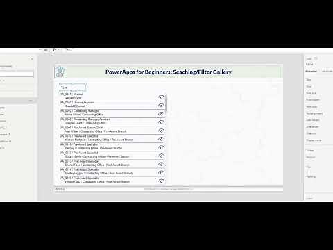 PowerApps for Beginners - Searching/Filtering of Gallery with Textbox