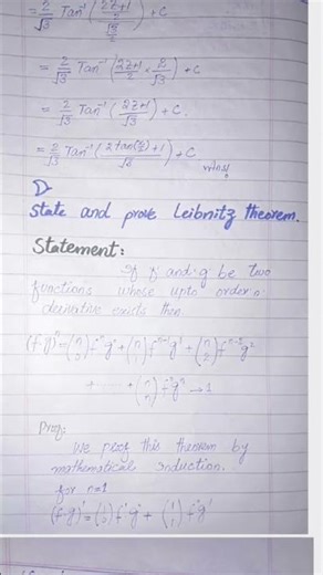 Leibniz Theorem in Calculus – Higher Order Derivatives of Product of Functions#viral