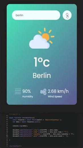Weather app. Real project in channel #projecthub #javascript