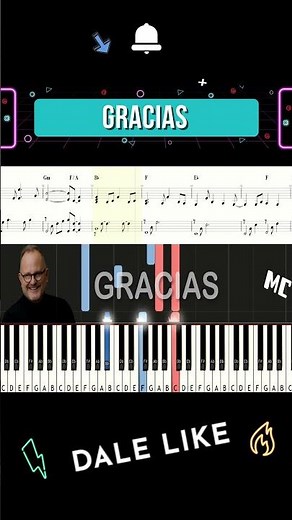 🎹 Gracias - Marcos Witt - Piano Tutorial | Acordes (Partituras) 🔴🔵 #pianotutorial #shorts