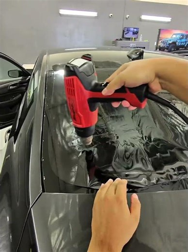 How to tint a back window 🤫 #windowtint #tint #howto #pov #cars #install #cardetailing