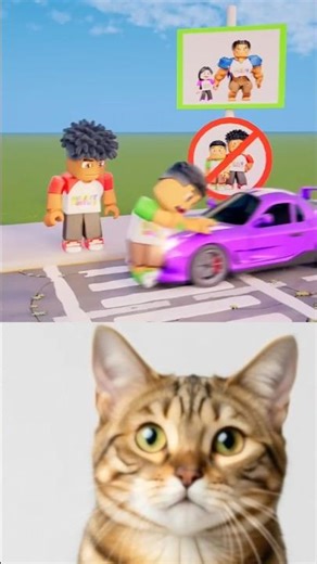 A cute kitten reacts to funny and unexpected moments in Roblox 🐱🎮 #actingchallenge ☠️ #roblox