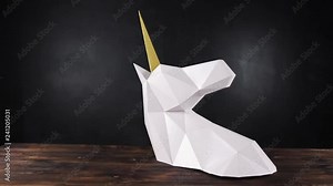 Paper cutting plotter, paper unicorn. Stock Video