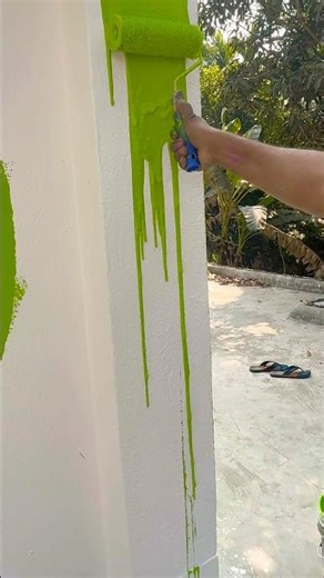 Wallpainting Green Colour Fast Code 🏡#viralvideo #homedecor #trendingvideo #shortfeed #painting
