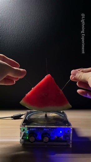Lightning + Watermelon = Incredible Experiment ⚡| #teslacoil