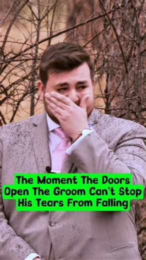 The Moment The Doors Open The Groom Can’t Stop His Tears From Falling. #wedding #weddingday #bride