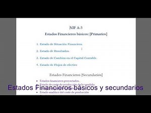 Estados Financieros básicos y secundarios
