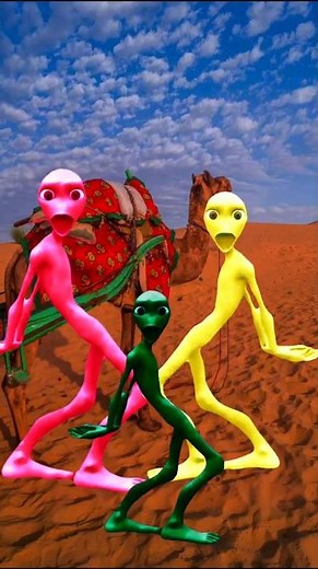 Alien Dance😱 - Dame Tu😰 Pink green yellow colour 🫣 - CoffinDance Song Meme #shorts #funny