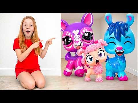 Nastya and her friends are learning to share LPS Spring Faves toys