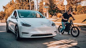 Watch Tesla Model Y Drag Race This Wickedly Fast Electric Bike