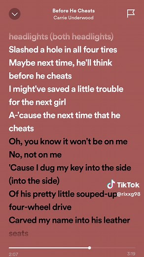 Carrie Underwood - Before He Cheats (Lyrics Video)