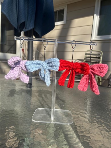 Handmade Crochet Bow Keychains - Etsy