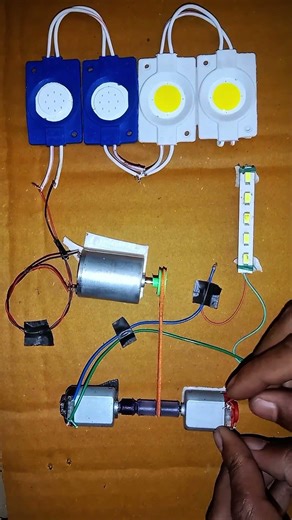 Free Energy Generator Using DC Motor Powering 4 LED Lights Without Battery! | DIY Science Experiment