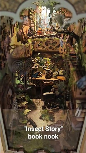 Completed "Insect Story" book nook project