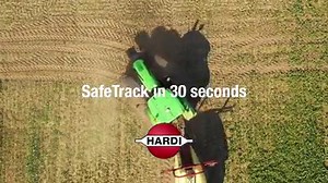 HARDI COMMANDER – The intelligent sprayers With the HARDI SafeTrack you do not have to choose between either tight turning radius or stability. A computer constantly monitors forward speed and turning radius. This ensures a minimum of crop damage combined with safe and user-friendly operation. SafeTrack ensures that the boom is always 100% perpendicular to the tramlines. This ensures perfect application when turning at the end of the fields. Available for COMMANDER – www.hardi-commander.com | HA