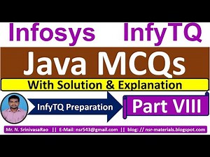InfyTQ Java MCQs | Java MCQs for InfyTQ 2023 | Java MCQs Solution & Explanation | Part-8
